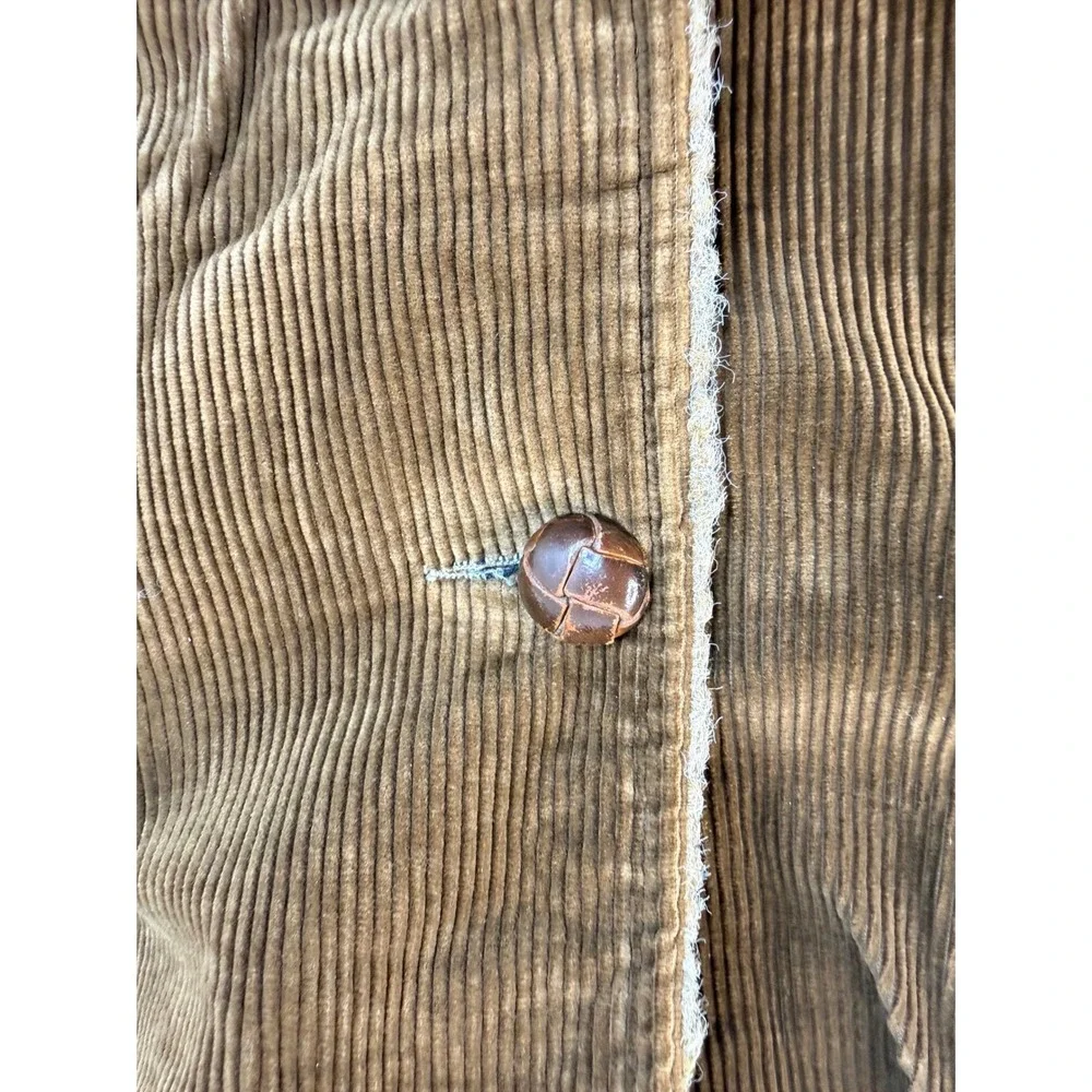 Vintage Martin of California Corduroy Jacket Mens XL Tan Faux Fur Lined Coat Y2K
